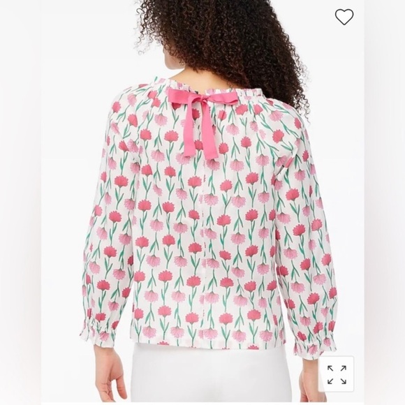 J. CREW Floral Print Tie Back Blouse - Picture 3 of 14